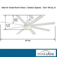 thumbnail image 2 of Minka-Aire Slipstream 65-Inch 8-Blade LED Ceiling Fan in White Finish W/ Flat White Blades & Etched Opal Glass - F888L-WHF, 2 of 3