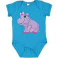 thumbnail image 3 of Inktastic Cute Purple Hippo Girls Baby Bodysuit, 3 of 5