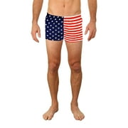 Uzzi Men's Lycra Swim Bike Shorts, American Flag Design