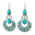 thumbnail image 3 of Opolski Ethnic Vintage Lady Rhinestone Dangle Hook Chandelier Statement Earrings Jewelry, 3 of 7
