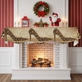 thumbnail image 2 of Leopard Print Fireplace Mantel Scarf Table Runner, Vintage Rustic High Heels Animal Texture Winter Garland Mantel Top Tablerunners Dresser Scarves Cover Decorations for Party Living Room 90"x17", 2 of 9