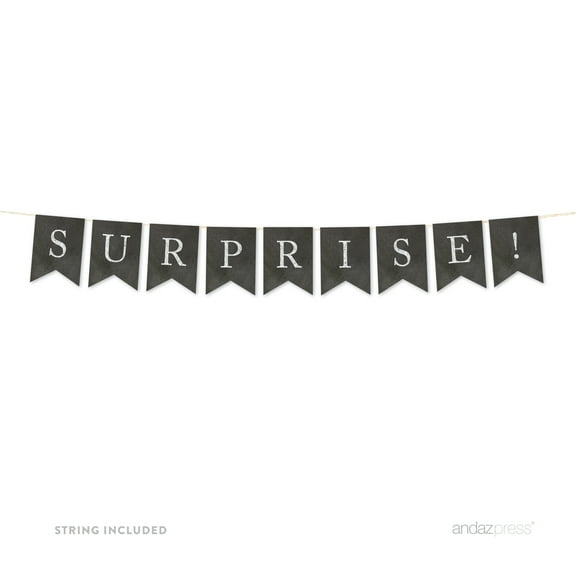 Surprise! Vintage Chalkboard Pennant Party Banner