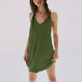 thumbnail image 7 of Diufon Knit Dresses for Women Summer Casual Solid Color Dress V Neck Sleeveless Midi Dress, 7 of 7