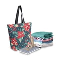 thumbnail image 2 of FORMRS Womens Canvas Tote Bag with Zipper Inner Pocket Shoulder Handbag, Christmas Themed Leaves, 2 of 7
