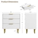 thumbnail image 5 of QinaQin Cómoda moderna de 3 cajones con frente acanalado, mueble de madera con detalles metálicos para recámara, sala o recibidor, 5 of 7