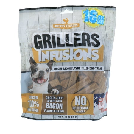 Betsy Farms Grillers Infusions Dog Treats, Chicken with Bacon Filling 18