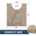 thumbnail image 2 of Smiry Chenille U-Shaped Toilet Bathroom Rugs, Soft Absorbent Non-Slip Contoured Carpet, Machine Washable Bathroom Mats, 20"X24", Beige, 2 of 7