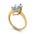 thumbnail image 2 of Solitaire Engagement Ring for Women - 2.5ct Natural Swiss Blue Topaz in 18K Yellow Gold Promise Ring, 2 of 6