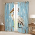 thumbnail image 2 of Feelyou 3D Pelicans Black Out Curtains, Blue Wooden Plank Curtains Pack of 2 (42x63 Each), 2 of 6