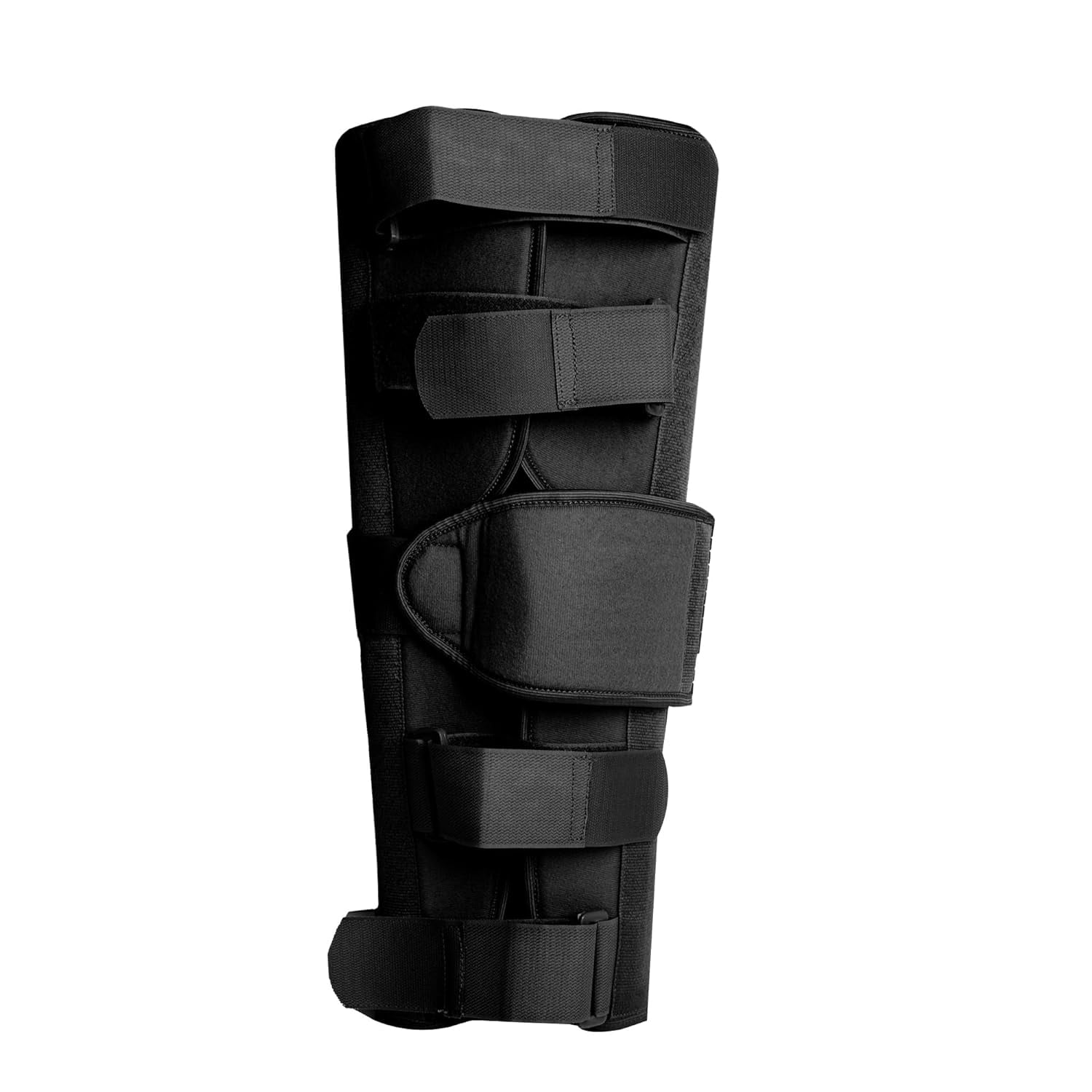 Wonder Care Knee Immobilizer Brace for Knee support for dislocation injuries ligament tear wraparound knee stabilizer splint for men & women (19” long) Black-S