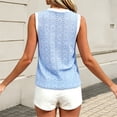 thumbnail image 6 of Casual Sleeveless Tank Top for Everyday Wear with Crewneck Design Versatile Women’s Wear for Spring Summer and Autumn Light Blue M, 6 of 8