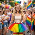 thumbnail image 4 of Forfamy 6 Pcs Rainbow Accessories Set Rainbow Costume for Women Pride Skirt Rainbow Tutu Skirt Headband Socks LGBTQ Gay Pride Accessories Rainbow Outfits, 4 of 6