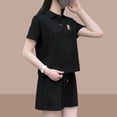 thumbnail image 4 of Traje deportivo de calle frito estilo sal para mujer, nuevo traje de dos piezas con pantalones cortos casuales pequeños y reductores de edad de estilo occidental holgado de verano, 4 of 4