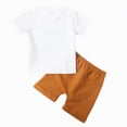 thumbnail image 4 of TOWED22 Toddler Boys Summer Outfits Mamas Boy Checkerboard Short Sleeve T-Shirts Tops and Elastic Waist Shorts Clothes Sets(White,3-6 Months), 4 of 9