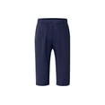 thumbnail image 3 of Jalioing Cotton Shorts for Men Casual Loose Drawstring Elastic Waist Capri Shorts Summer Beach Shorts with Pocket, 3 of 7