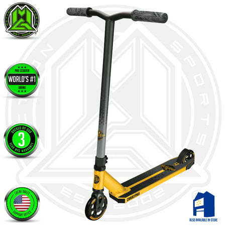 MADD GEAR – CARVE ELITE – Gold/Black – Suits Boys & Girls Ages 8+ - Max Rider Weight 220lbs – 3 Year Manufacturer’s Warranty – World’s #1 Pro Scooter Brand – Built to Last! Madd Gear Est. (Best Scooter In The World)