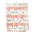 thumbnail image 1 of simhoa 1.6 Yards Christmas Tree House Cotton Linen Sewing Cloth Pink, 1 of 7