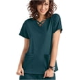 thumbnail image 1 of LYMAYTER Women V-Neck Medical Scrub Tops Solid Color Pockets Quick-Dry Medical Workwear for S-2XL, 1 of 6