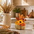 thumbnail image 4 of Taylonsss Glitter Pumpkin Dahlia Fall Arrangement, Artificial Autumn Leaf Centerpiece Decor, Thanksgiving Halloween Tabletop Accent, Seasonal Harvest Mantel Shelf Display, 4 of 9