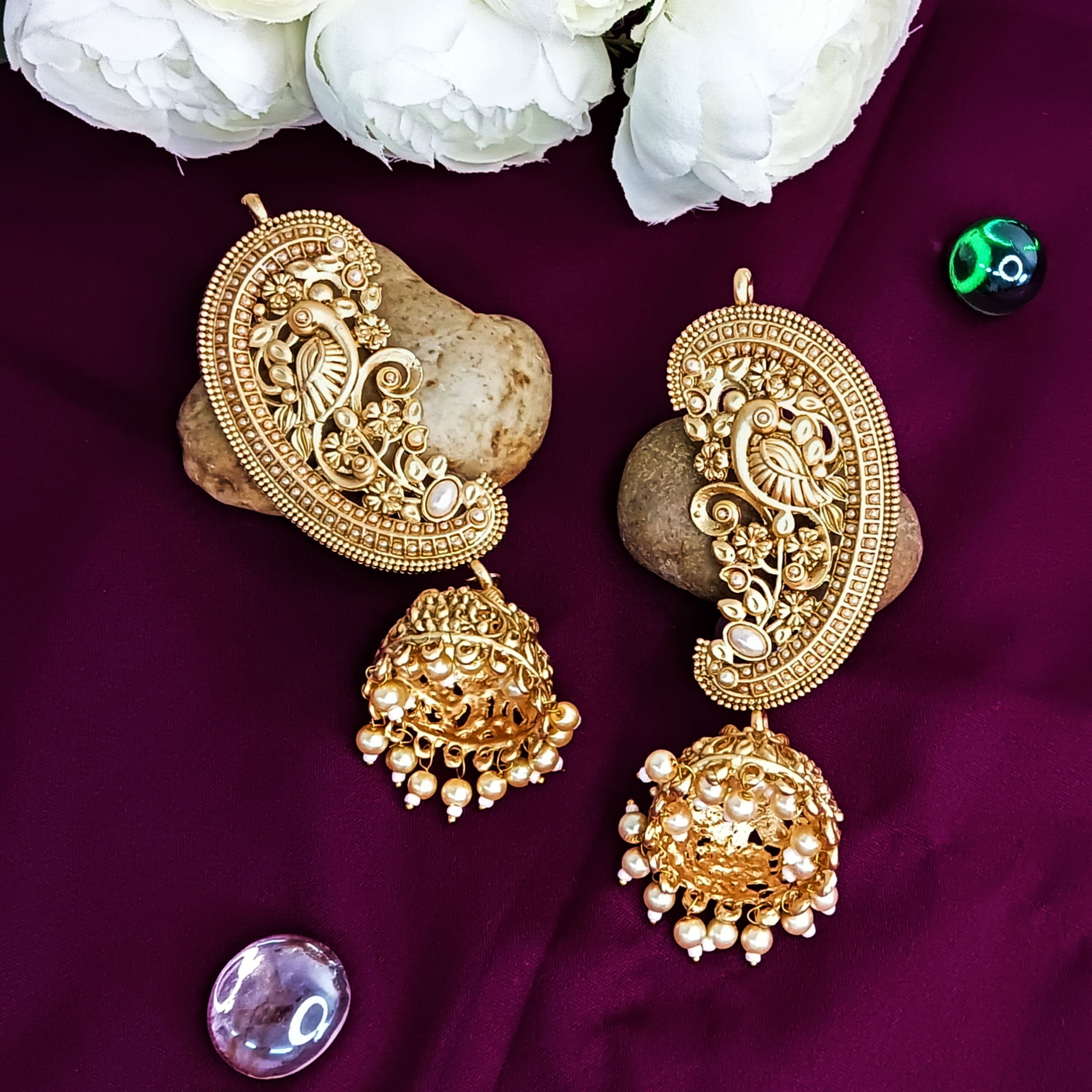 Blueberry gold plated jhumka drop earring – Blueberry Accessories