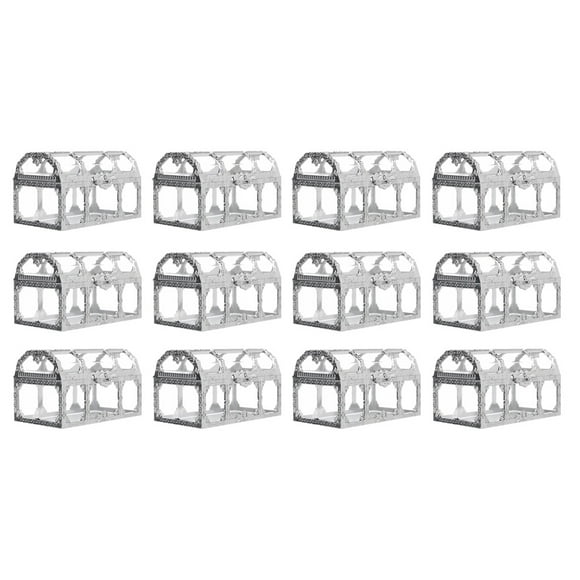 CIMAXIC Boîte à Bonbons Transparente 12 Pcs Boîte à Trésors Créative et Belle pour Mariage Fête Festival (Argent, Grande Taille), 3.54"X2.05"X1.97 Pouces