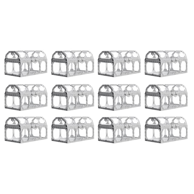 CIMAXIC wedding 12pcs Transparent Candy Box Creative Beautiful Treasure Box for Wedding Party Festival (Silver, Large Size),3.54"X2.05"X1.97"