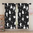 thumbnail image 5 of Set of 2 Halloween Tier Curtains Featuring Gothic Skeleton and Pumpkin Artwork,52x63in long Curtains Set, 5 of 5