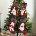 thumbnail image 6 of 1pc/4pcs Buffalo Plaid Christmas Stockings, 20 Inch Large Red & Black Checked Xmas Stocking for for Family Decorations Holiday Party Decor, 6 of 9