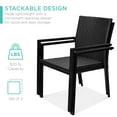 thumbnail image 3 of Best Choice Products Set of 2 Wicker Chairs, Stackable Outdoor Dining Furniture w/ Armrests - Black, 3 of 7
