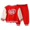 thumbnail image 2 of YONGHS Toddler Boys Sports Outfits Pullover Button Down Baseball Jacket Pocket Pants Sets Red 2-3 Years, 2 of 7