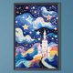 thumbnail image 3 of Pintura de diamante 5D DIY taladro cuadrado completo Wdftyju estrella castillo decoración del hogar arte 45x65cm, 3 of 9