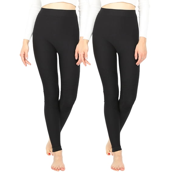 Women's High-Waist Fitness Seamless Moto Leggings