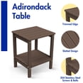 thumbnail image 7 of FODINGHILL 2-Tier Outdoor Side Table set of 4, HDPE All Weather Adirondack Patio Table with Storage Shelf, Outside End Table for Porch Backyard Indoor, BrownWood, 7 of 7