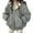 Blue XL, variant on Lady Winter Coat Thick Fleece Lining Loose Hooded Long Sleeves Solid Color Double-sided Wear Zipper Closure Work Dating Travel Jacket