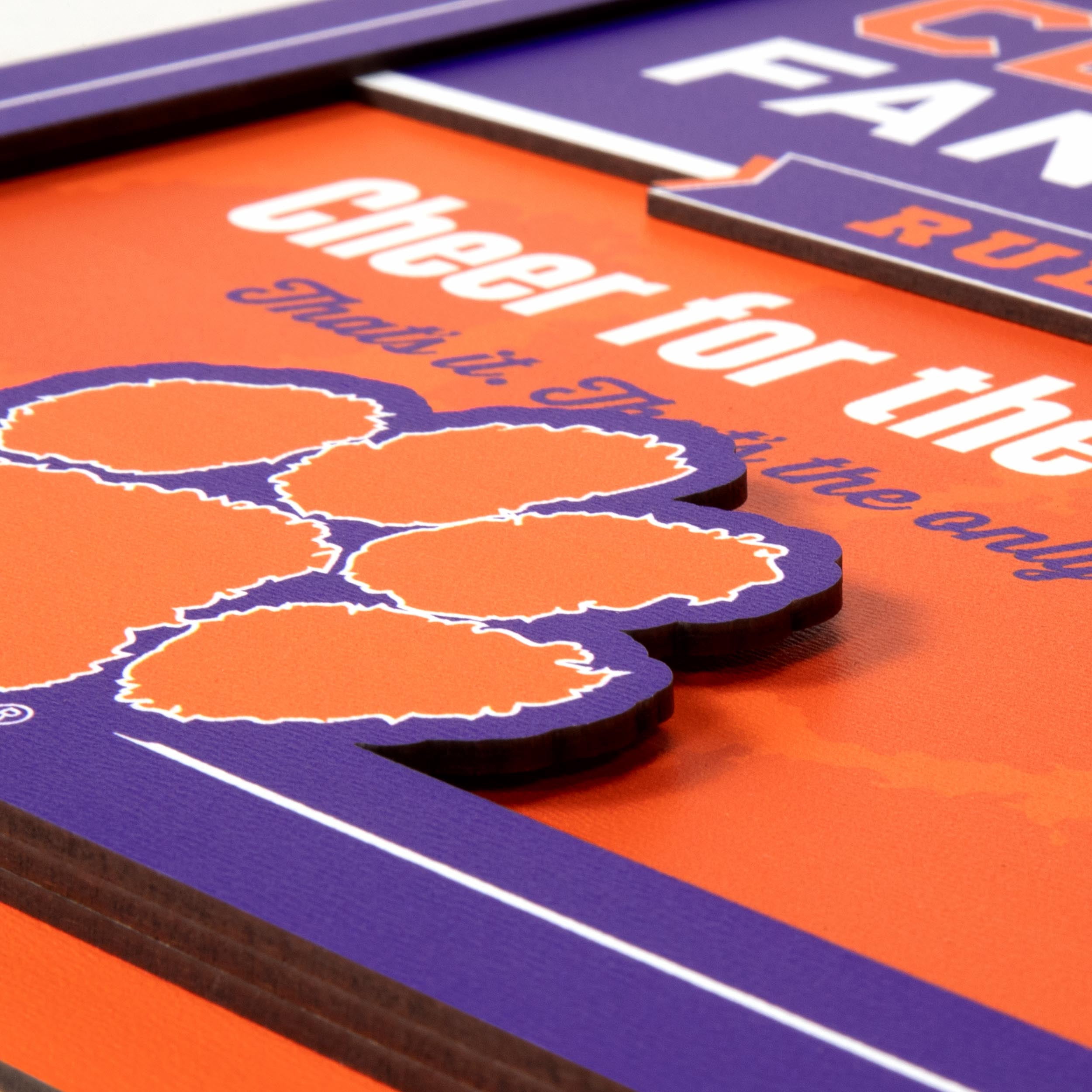 YouTheFan NCAA Clemson Tigers Fan Rules 3D Wall Art