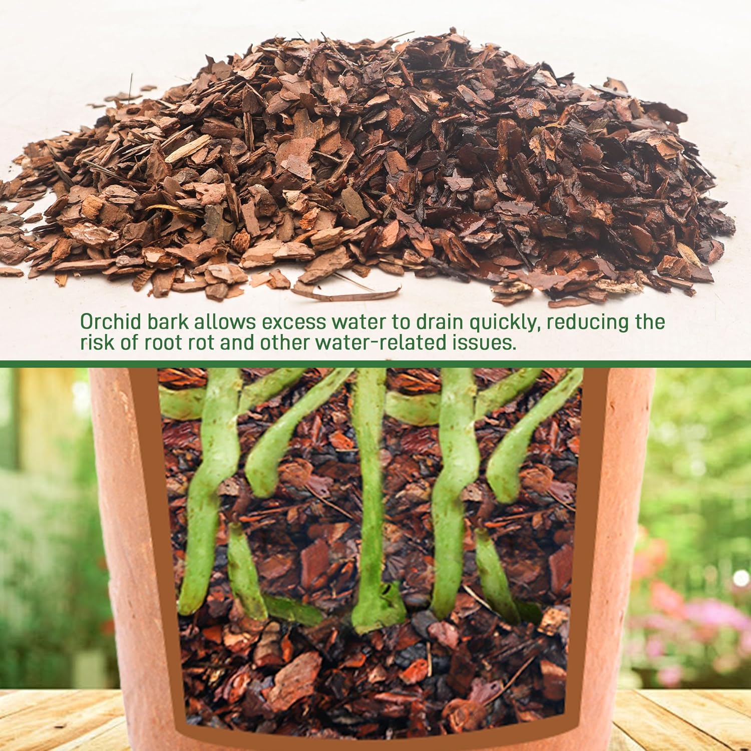 Organic Orchid Potting Mix,Bexikou Orchid Barks Organic Pine Bark,10oz 0.1-0.35in Natural Orchid Bark Potting Mix for Succulents,Orchids, Indoor Plants,Pine Bark Chips for Optimal Drainage & Aeration