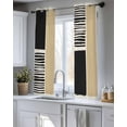 thumbnail image 5 of Beige Sheer Curtains 45 Inch Length 2 Panels Set for Living Room/Bedroom, Modern Abstract Art Farmhouse Striped Kitchen Curtains Grommet Semi-Sheer Curtains Drapes Voile Window Treatments 42"x45"x2, 5 of 7