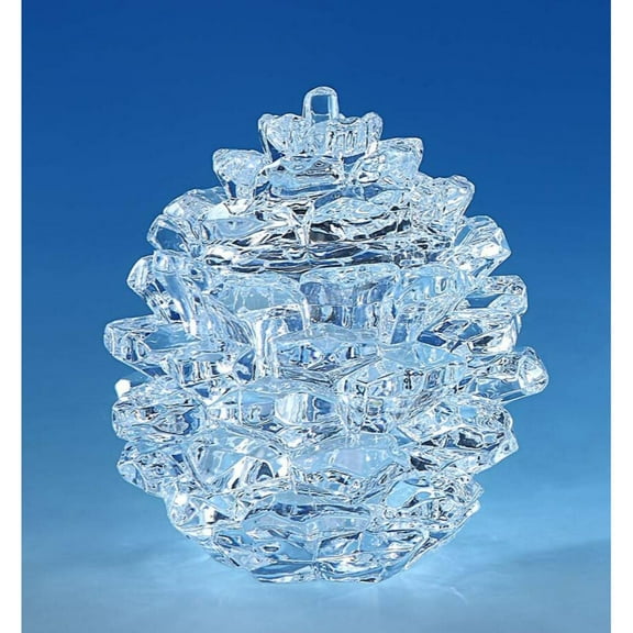 Set of 2 Clear Small Pinecone Candy Jar Tabletop Decor 4"