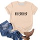 thumbnail image 4 of Fiudx Ropa de Mujer Camiseta Casual de Manga Corta con Cuello Redondo y Estampado de Letras para Mujer, 4 of 4