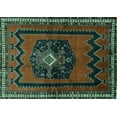 thumbnail image 1 of Ahgly Company Machine Washable Indoor Rectangle Persian Turquoise Blue Traditional Area Rugs, 2' x 3', 1 of 4
