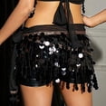 thumbnail image 3 of Felirenzacia Belly Dance Hip Scarf, Belly Dance Skirt Wrap Bling Sequins Coins, Black,Free Size, 3 of 7