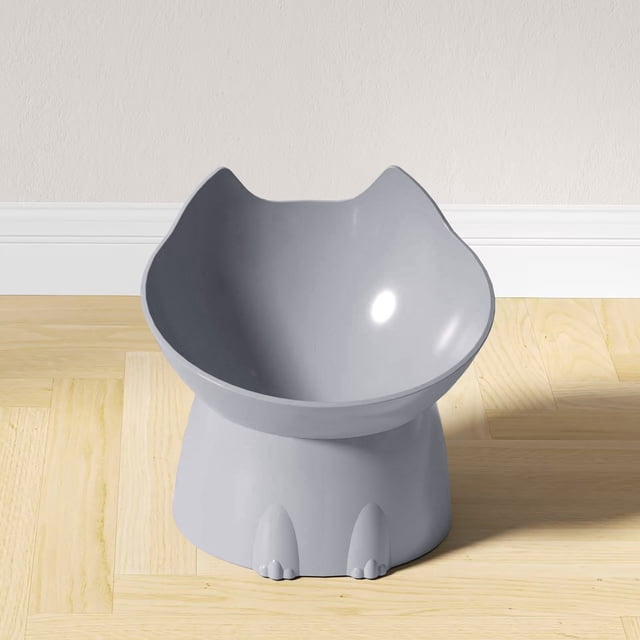 Comedero elevado para mascotas con inclinación de 15 grados | Diseño antideslizante y antivuelco para perros y gatos | Plato ergonómico inclinado para una postura saludable al comer