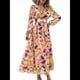 thumbnail image 1 of Vestido Bohemio Informal de Larga con Escote en V Profundo para Mujer Amarillo L, 1 of 10