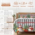 thumbnail image 6 of Merry Christmas Duvet Cover Set Queen Size, Cute Snowman Trees Gifts Snowflake Black Plaid 4 Piece Soft Microfiber Bedding Set with 1 Duvet Cover, 1 Flat Sheet, 2 Pillowcases, 6 of 9