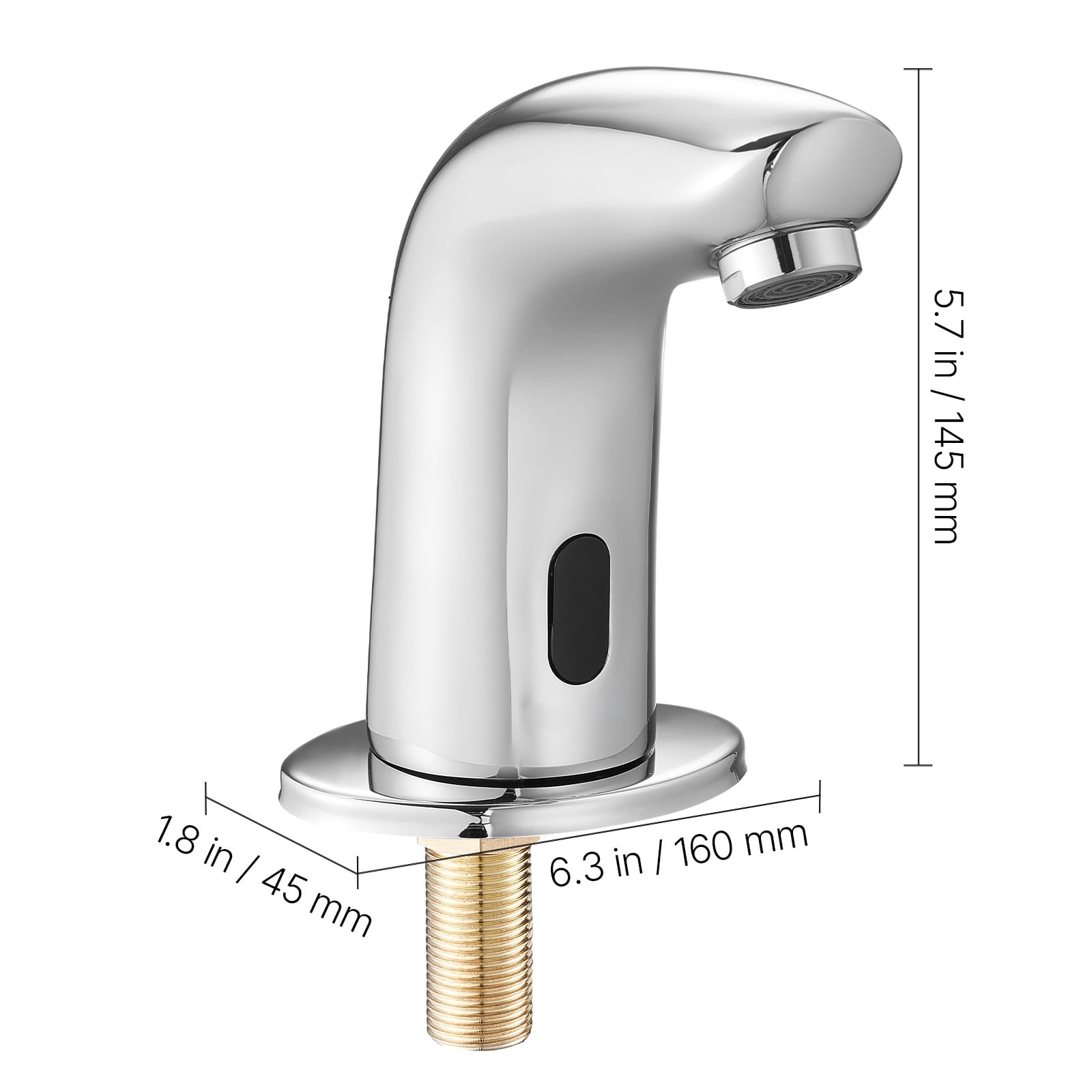 KFFKFF Touchless Bathroom Sink Faucet with Motion Sensor, Automatic Cold Water Restroom Faucet with Hole Cover Plate, Battery Powered for 9/16 in Pipe, Chrome Finish
