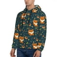 thumbnail image 3 of Honeii Cute plant fox Pattern Mens Hoodies Men's Loose Sleeve Sweatshirt,Pullover Hooded Sweatshirt for Men,Essentials Hoodie-X-Large, 3 of 7