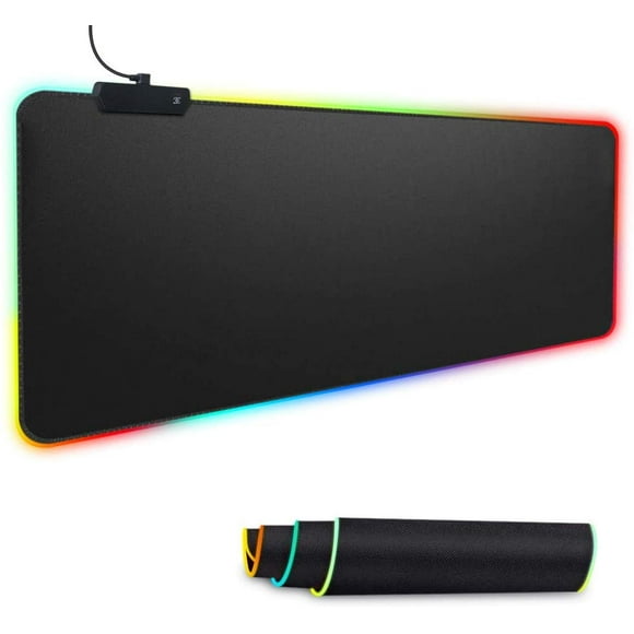 HYFAI Tapis de Souris de Jeu RGB, Grand Tapis de Tapis de Souris à LED avec Modes Multi-Lumière et Base en Caoutchouc Antidérapante pour les Joueurs