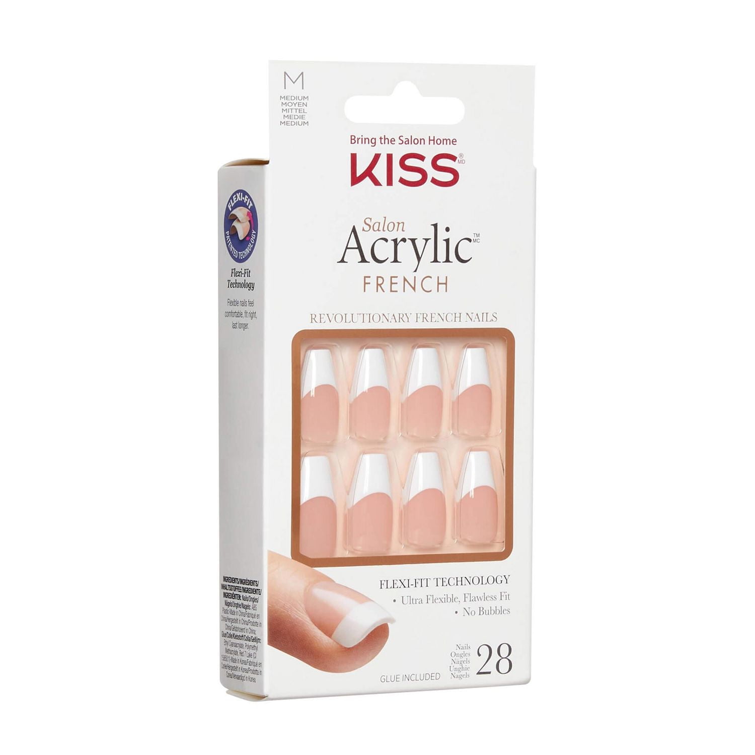 Kiss Salon Acrylique - Faux Nails, 28 COMPTE, MIDE