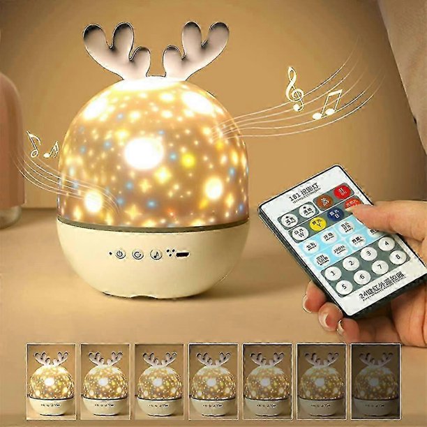 Baby Projector Night Light, Led Child Night Light Music And Light Lamp 360 Rotation With 8 Music 6 Movies Theme, Usb Remote Control Star Projector Lam