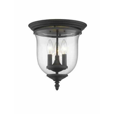 3 Light Flush Mount in Traditional Style 11.5 inches Wide By 12.5 inches High-Black Finish Bailey Street Home 218-Bel-1653625